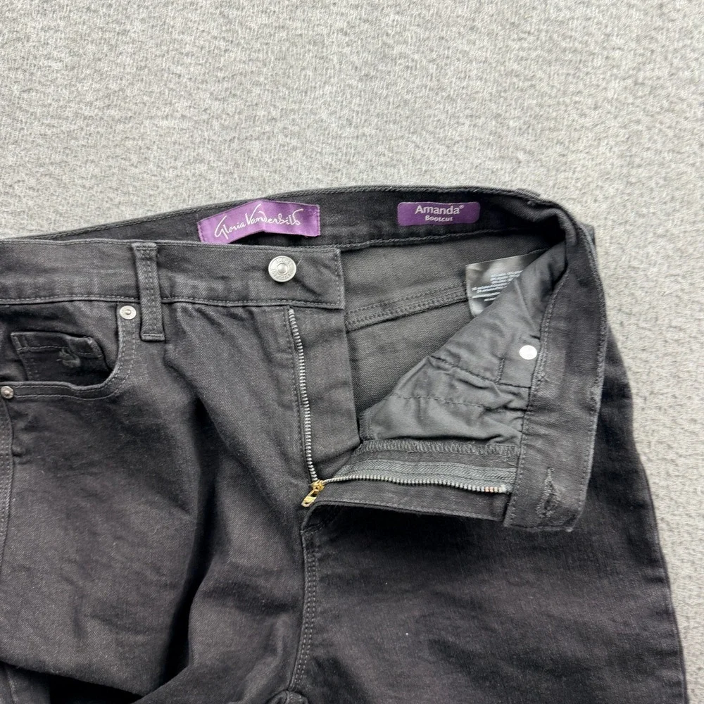 Gloria Vanderbilt Amanda Bootcut Jeans Women's 6 Black High Rise Stretch Denim‎